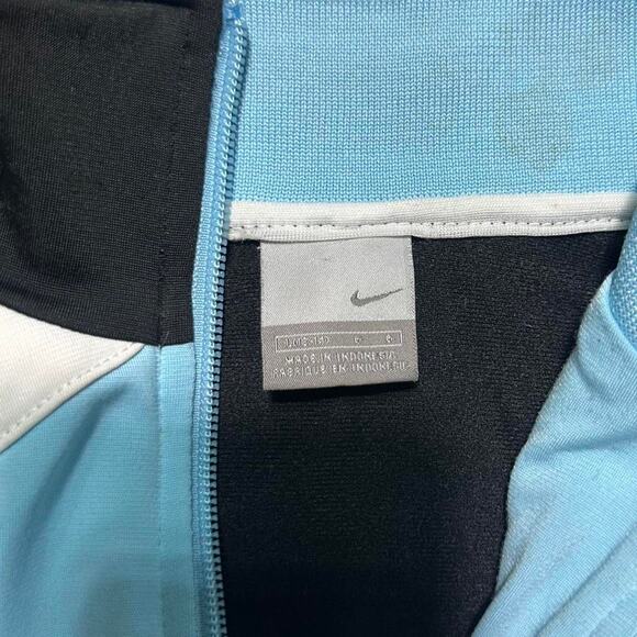 Vintage Y2K Nike Full Zip Sweatshirt Womens Small Blue Black Tracksuit Sweater - Picture 3 of 5